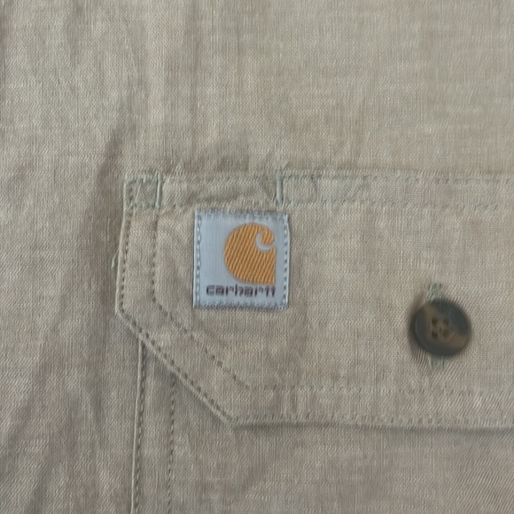 Carhartt Men's Relaxed Fit Lightweight Long-Sleeve khaki Shirt Size XL - Picture 8 of 11